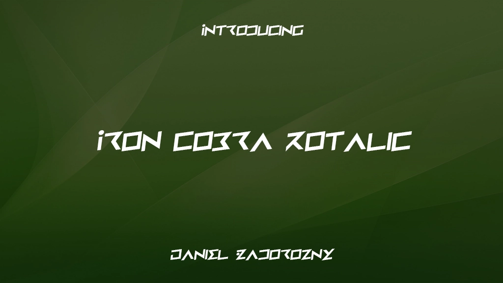 Iron Cobra Rotalic Font Sample Images  1