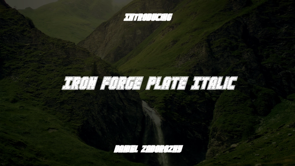 Iron Forge Plate Italic Italic Beispielbilder für Schriftarten  1