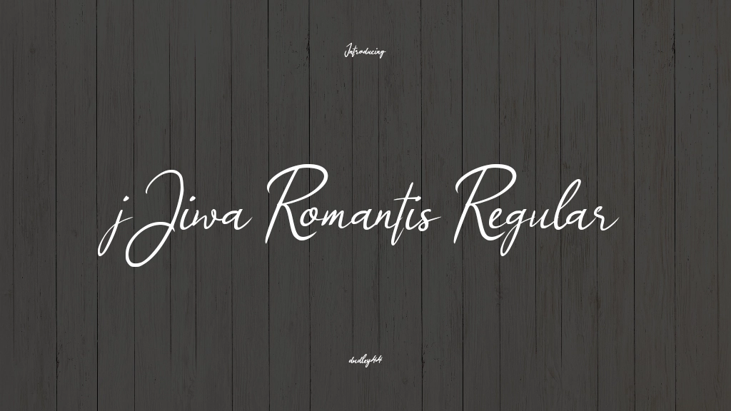 j Jiwa Romantis Regular 字体样本图像  1