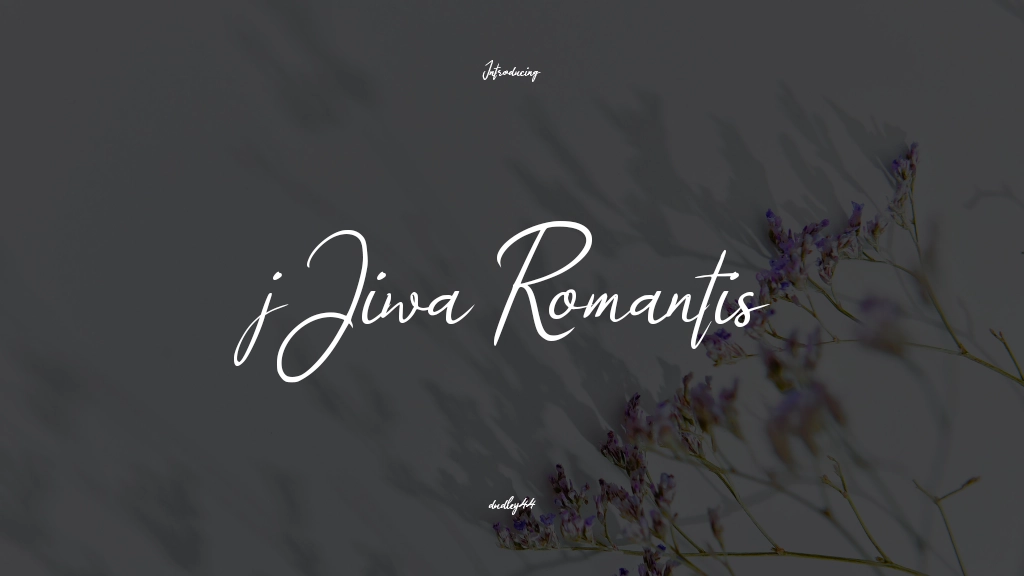 j Jiwa Romantis 字体样本图像  1