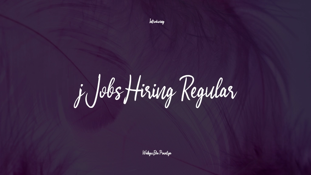 j Jobs Hiring Regular Images d’exemples de polices  1