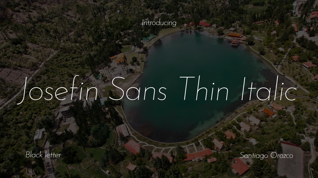 Josefin Sans Thin Italic Font Sample Image 1