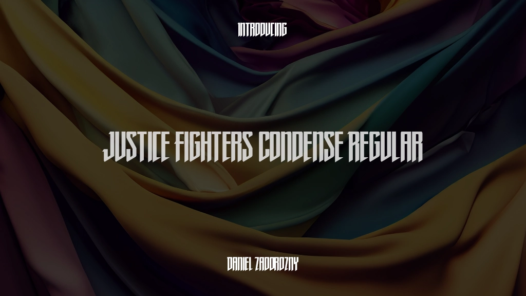 Justice Fighters Condense Regular Imagens de amostra de fonte  1