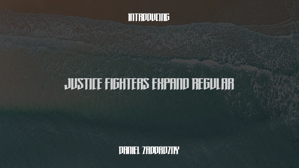 Justice Fighters Expand Regular Font Sample Images  1