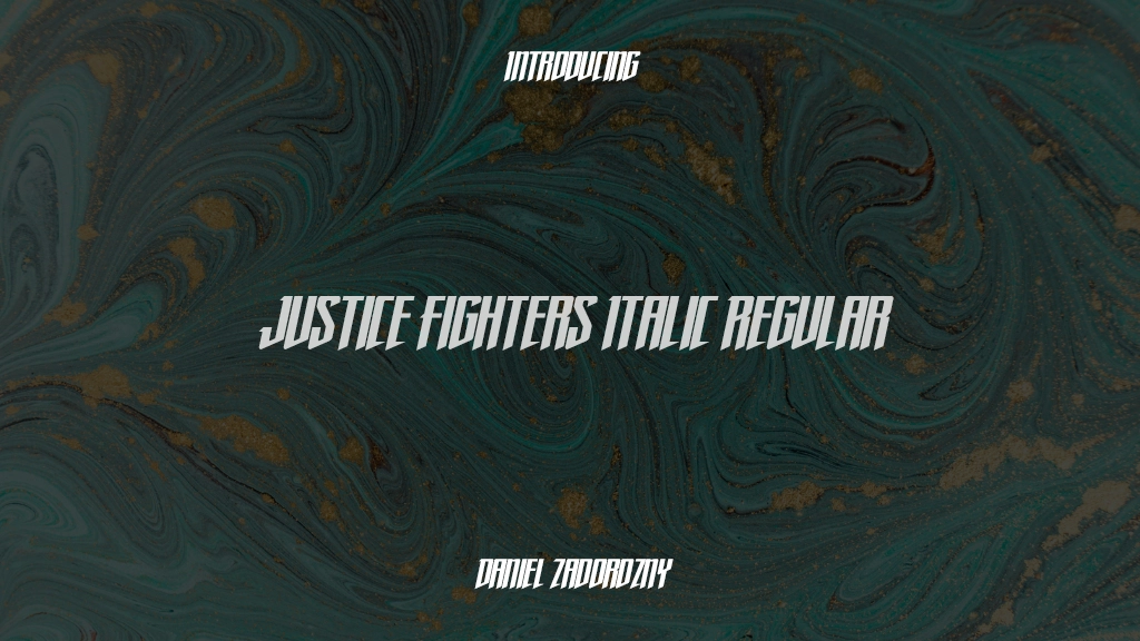 Justice Fighters Italic Regular Immagini di esempio dei caratteri  1