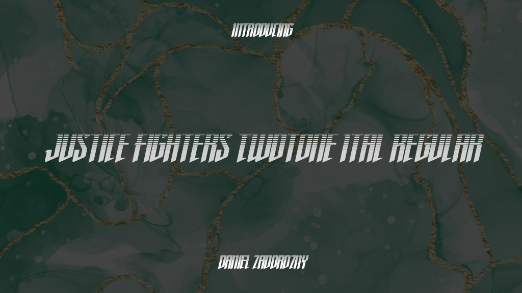 Justice Fighters Twotone Ital Regular Font Sample Images  1