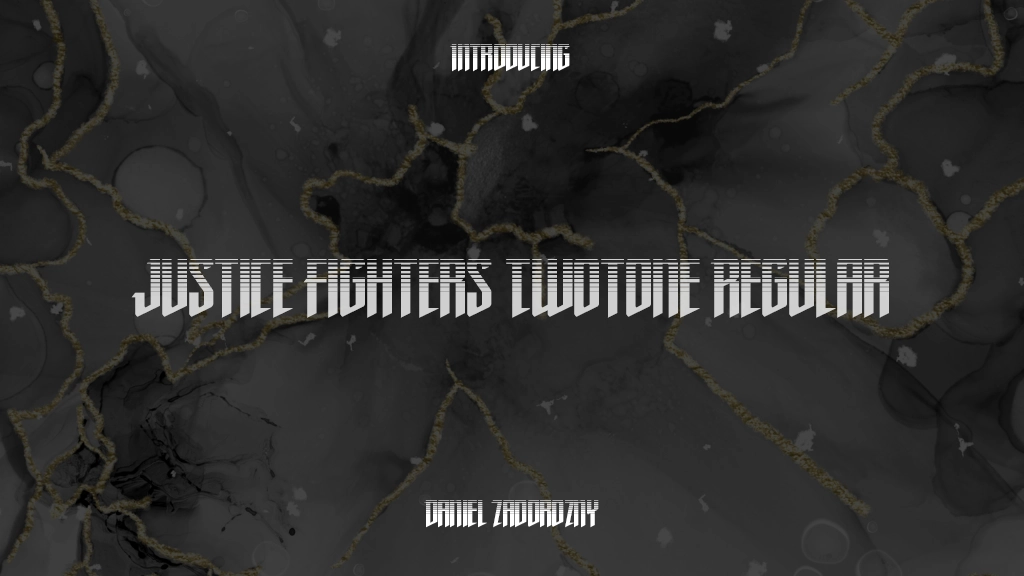 Justice Fighters Twotone Regular Imágenes de muestra de fuentes  1