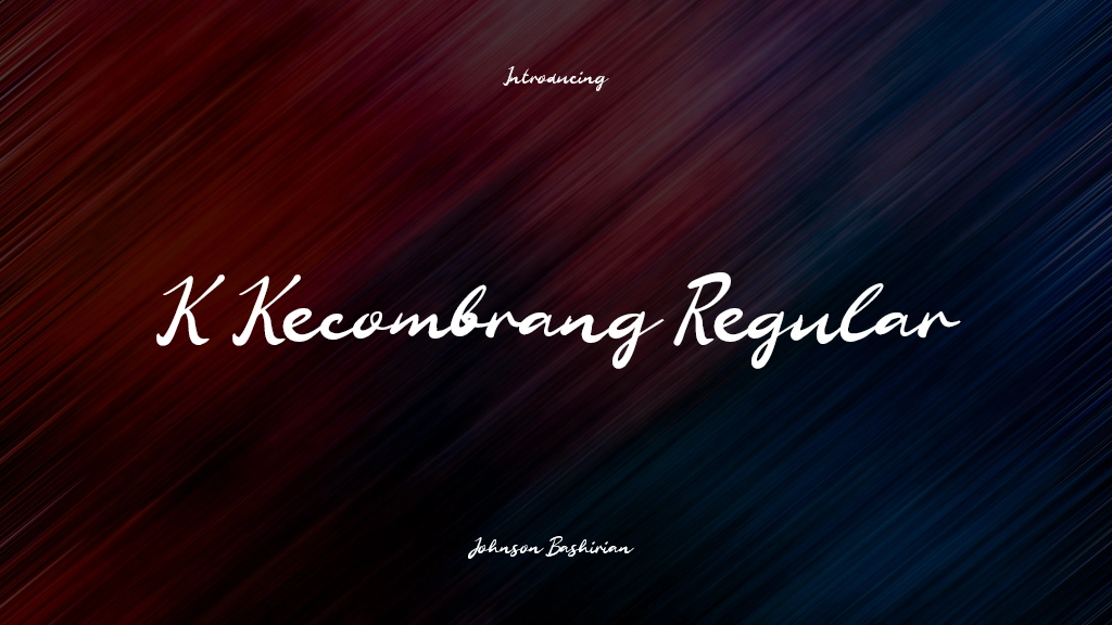 K Kecombrang Regular Font Sample Images  1