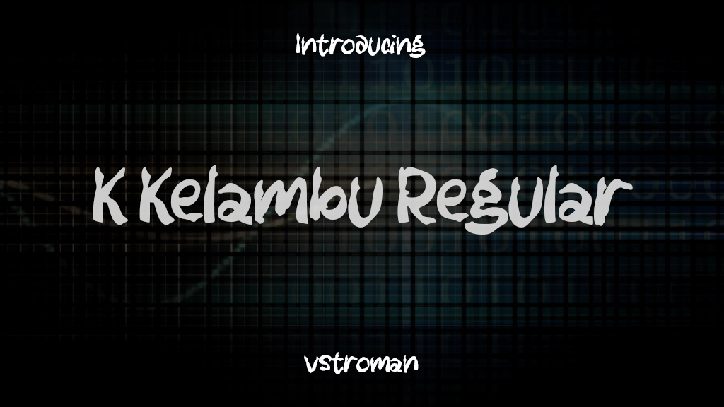 K Kelambu Regular Images d’exemples de polices  1