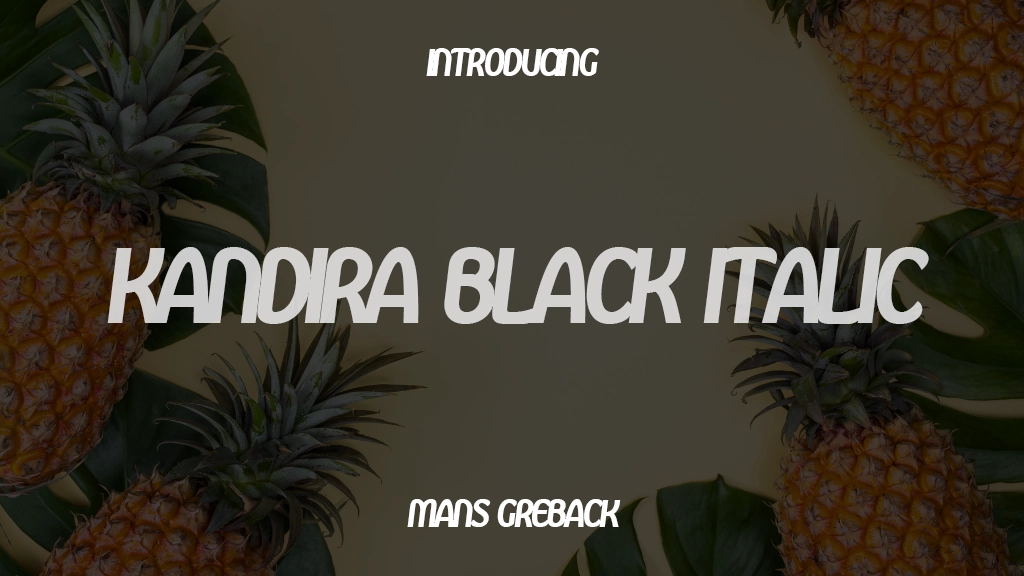 Kandira PERSONAL Black Italic Font Sample Images  1