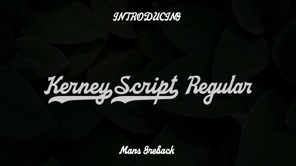 Kerney Script PERSONAL USE Regular Beispielbilder für Schriftarten  1