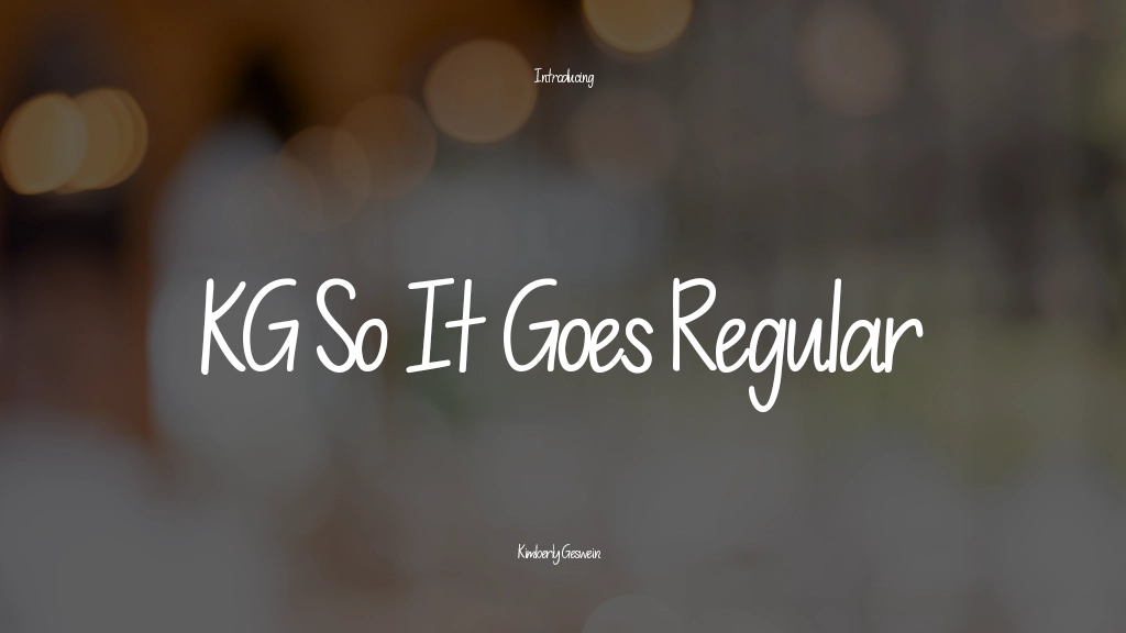 KG So It Goes Regular 글꼴 샘플 이미지  1