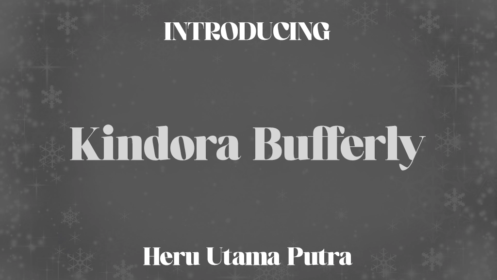 Kindora Bufferly Imagens de amostra de fonte  1