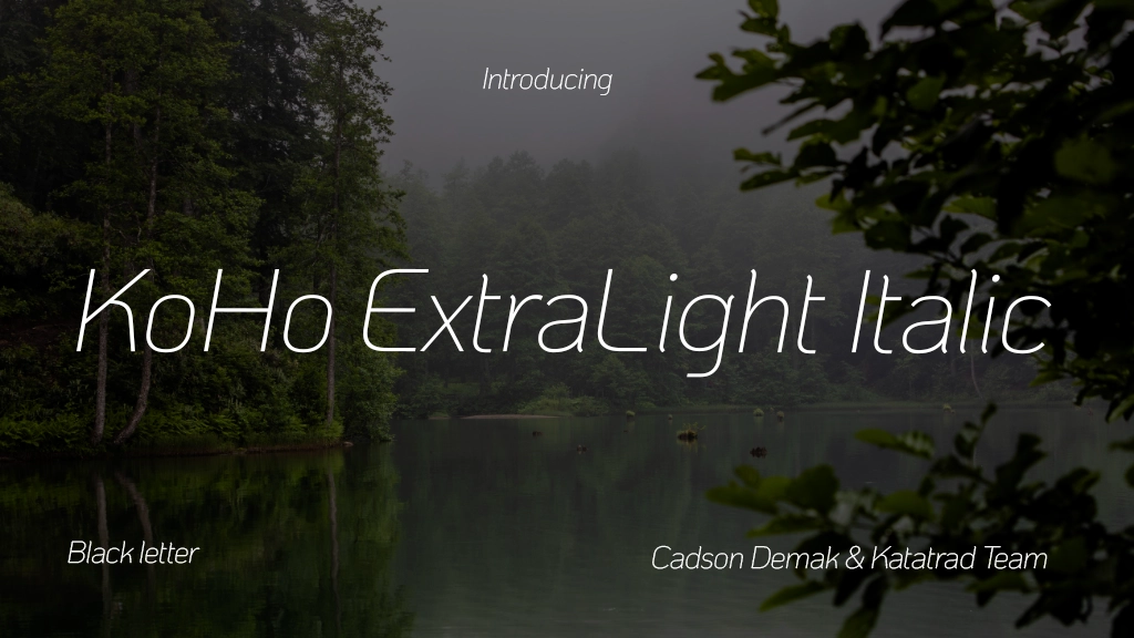 KoHo ExtraLight Italic Font Sample Image 1