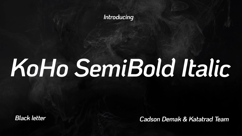 KoHo SemiBold Italic Font Sample Image 1