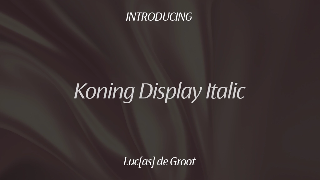 KoningDisplay Trial Italic 字体样本图像  1