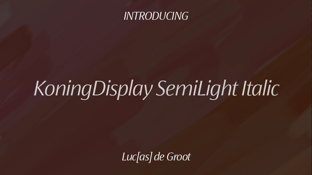 KoningDisplay Trial SemiLight Italic Images d’exemples de polices  1