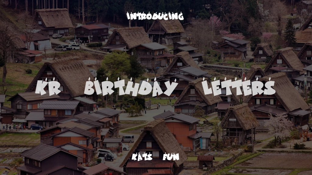 KR Birthday Letters Font Sample Images  1