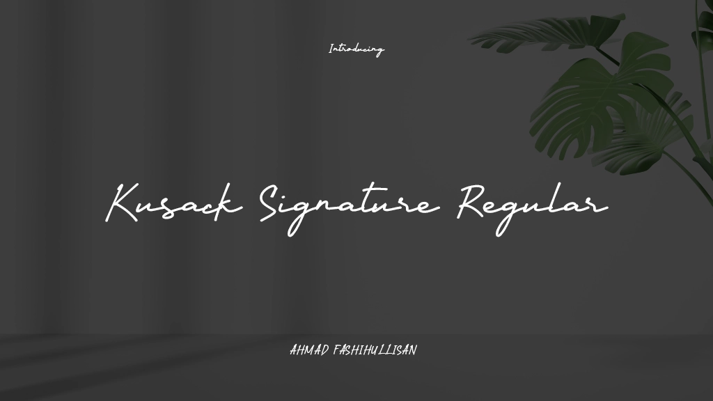 Kusack Signature Regular Beispielbilder für Schriftarten  1