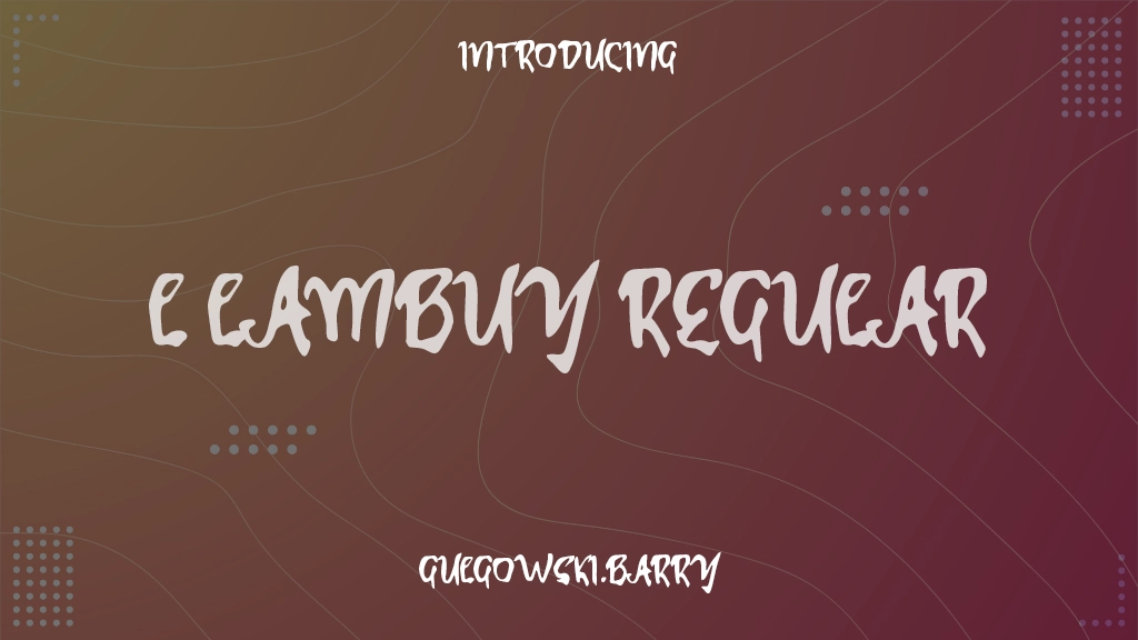 L Lambuy Regular Font Sample Images  1