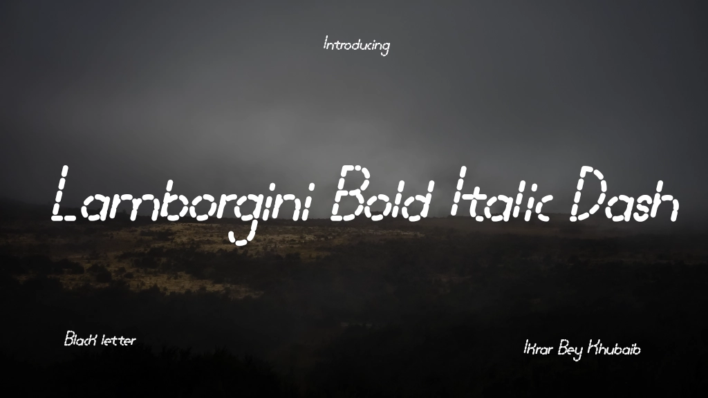 Lamborgini Bold Italic Dash Font Sample Image 1