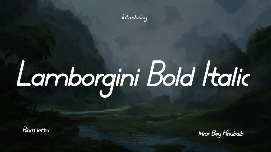 Lamborgini Bold Italic Font Sample Image 1