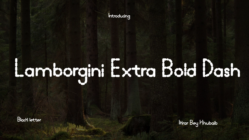 Lamborgini Extra Bold Dash Font Sample Image 1