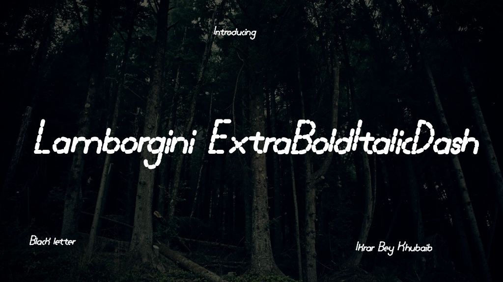 Lamborgini ExtraBoldItalicDash Font Sample Image 1