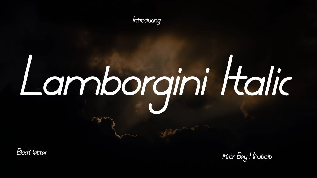 Lamborgini Italic Font Sample Image 1