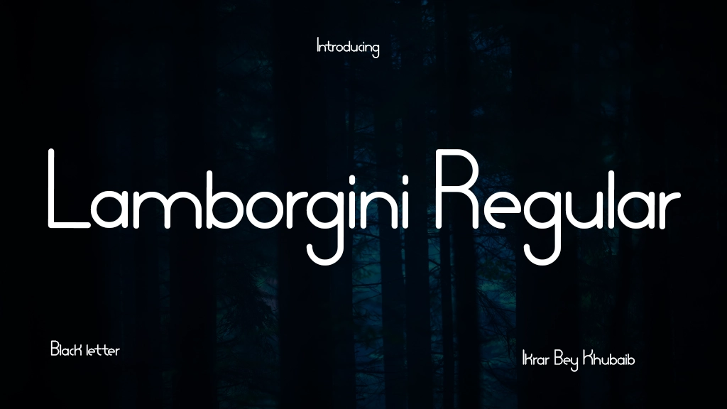 Lamborgini Regular Font Sample Image 1