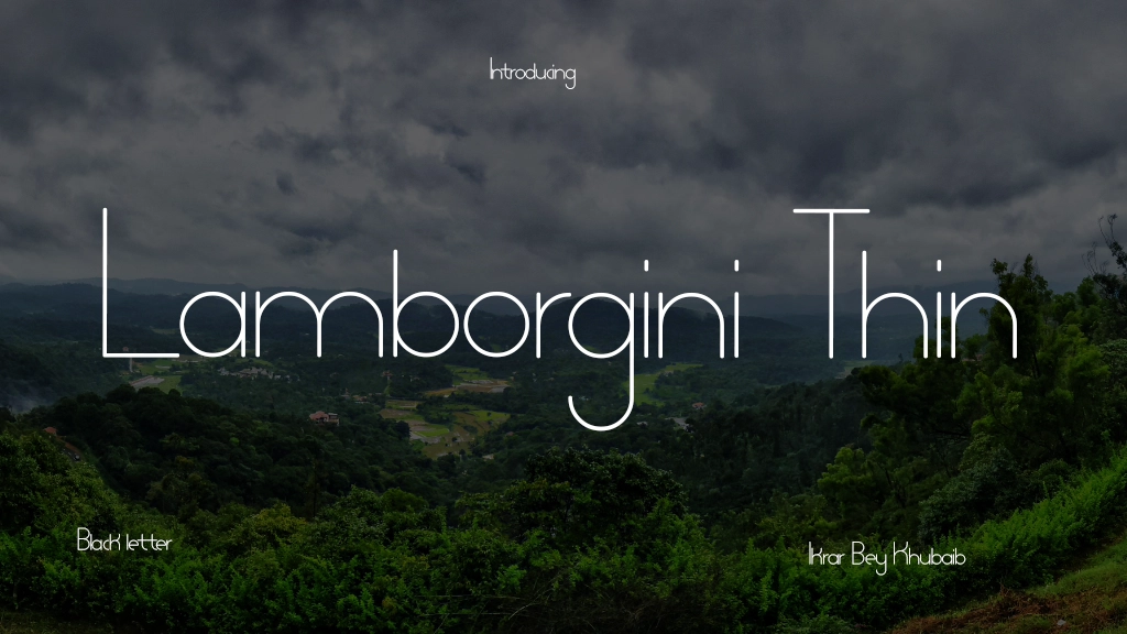 Lamborgini Thin Font Sample Image 1