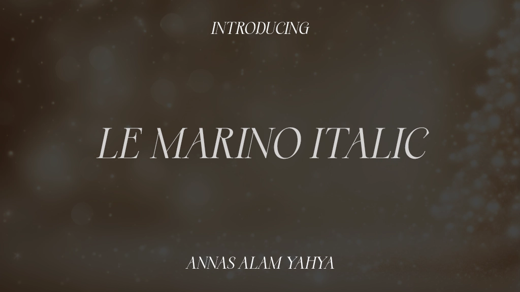 le Marino Italic Font Sample Images  1