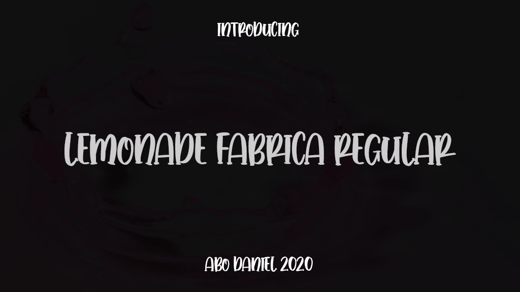 Lemonade fabrica Regular Font Sample Images  1