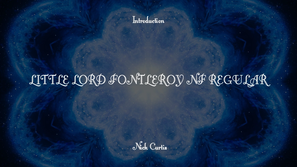 Little Lord Fontleroy NF Regular Font Sample Image 1