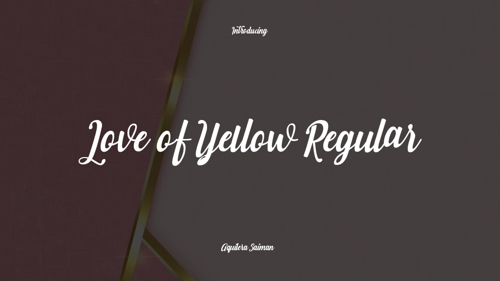 Love of Yellow Regular Images d’exemples de polices  1