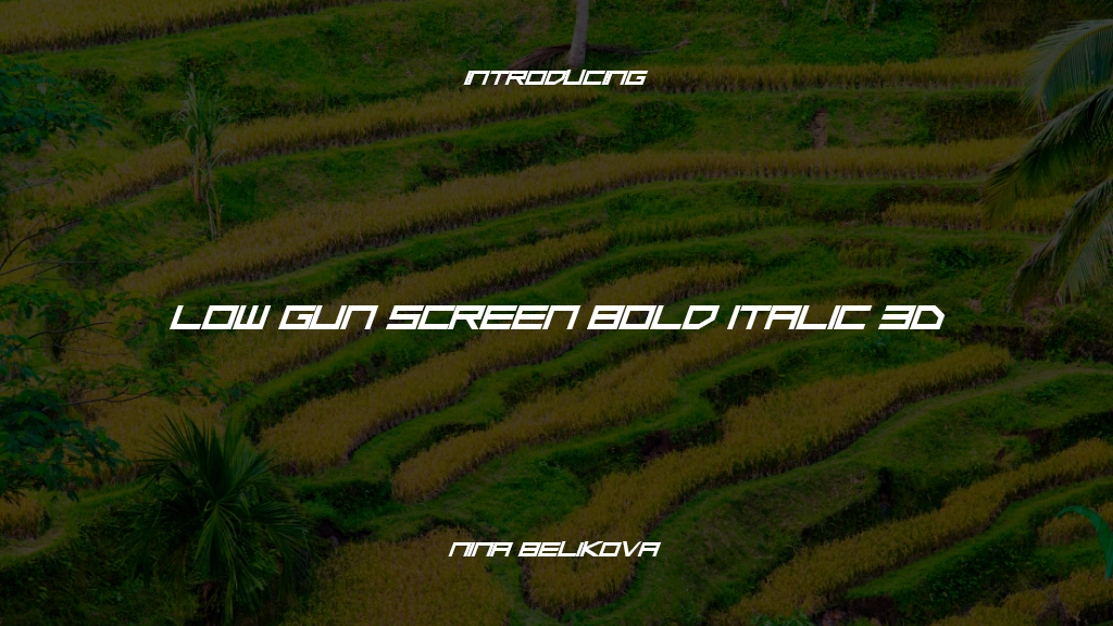 Low Gun Screen Bold Italic 3D Bold Italic 3D Font Sample Images  1