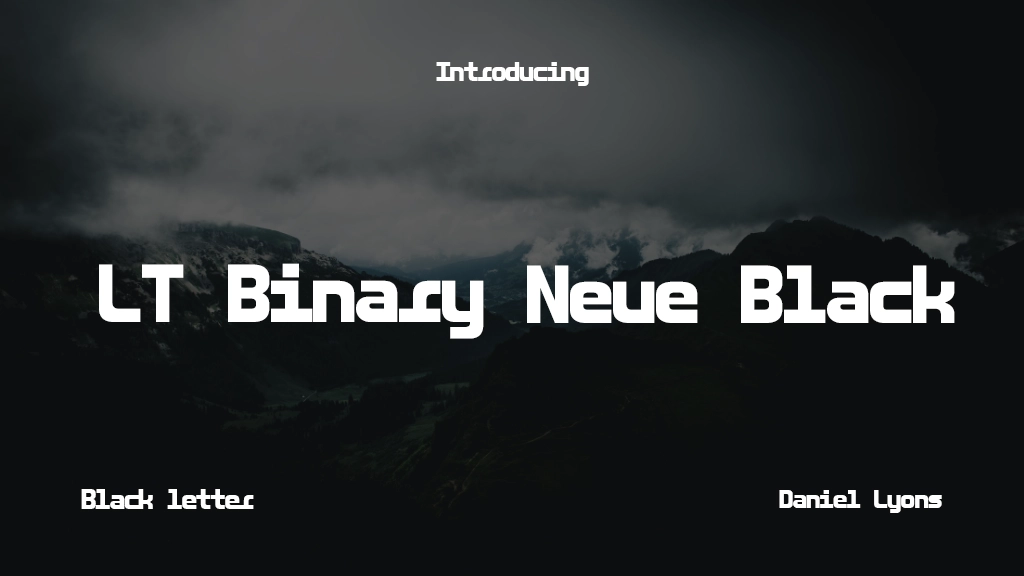 LT Binary Neue Black Font Sample Image 1