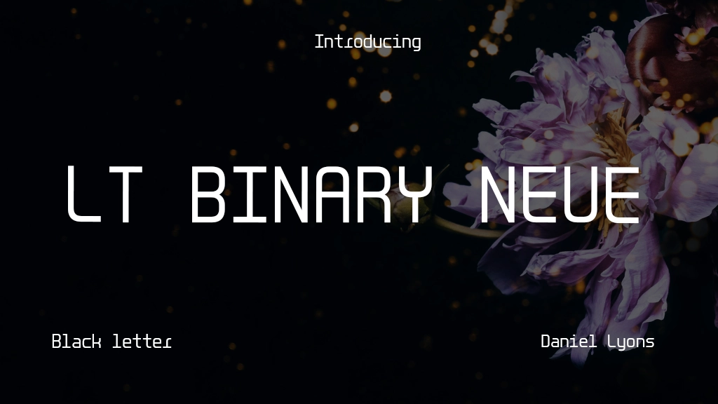 LT BINARY NEUE Font Sample Image 1