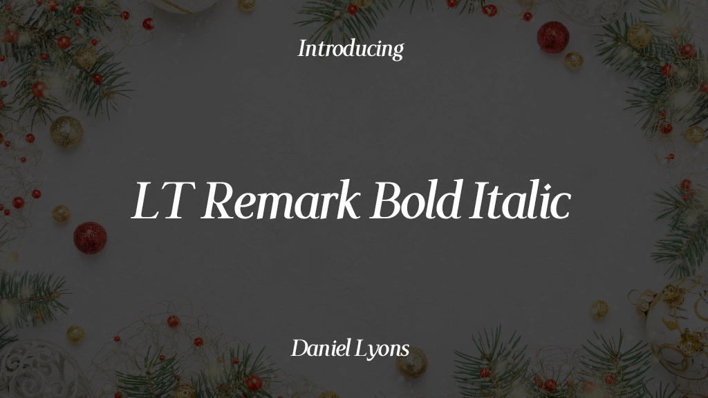 LT Remark Bold Italic Imagens de amostra de fonte  1