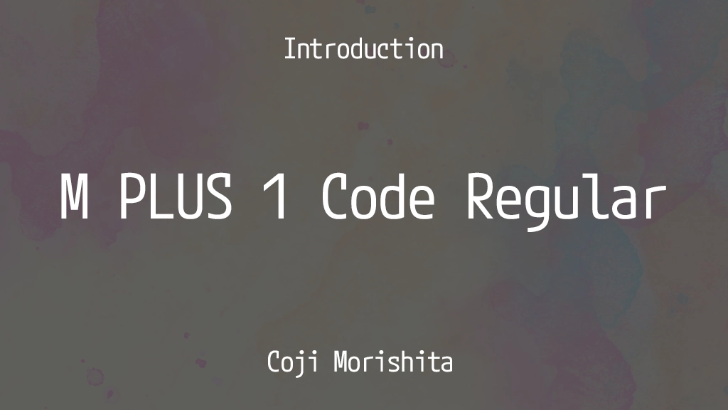 M PLUS 1 Code Regular Font Sample Images  1