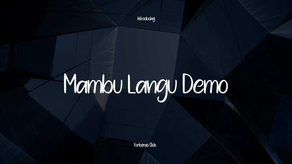 Mambu Langu Demo 字体样本图像  1