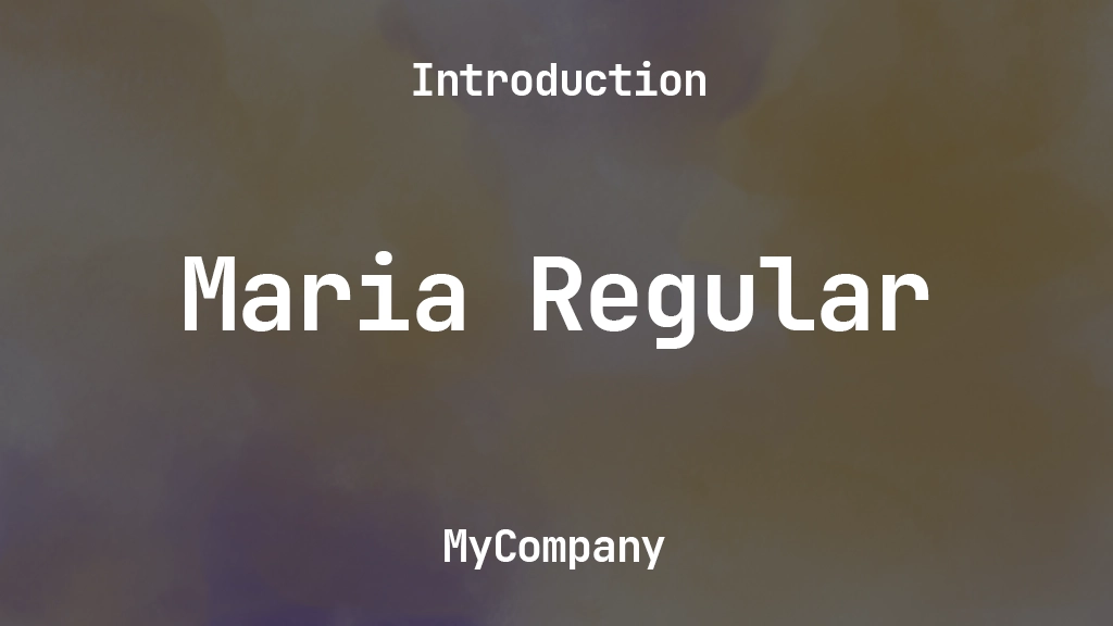 Maria Regular Font Sample Images  1