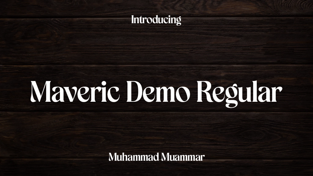 Maveric Demo Regular Immagini di esempio dei caratteri  1