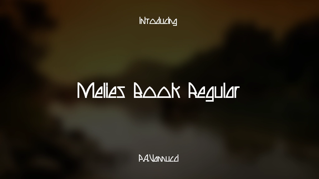 Melies Book Regular 글꼴 샘플 이미지  1