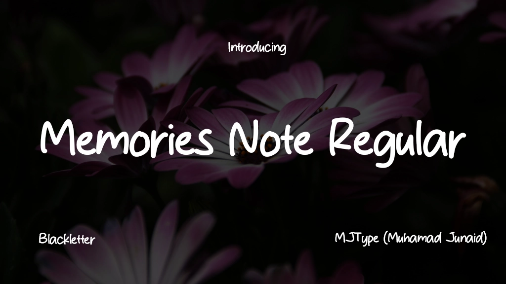 Memories Note Regular Font Sample Image 1