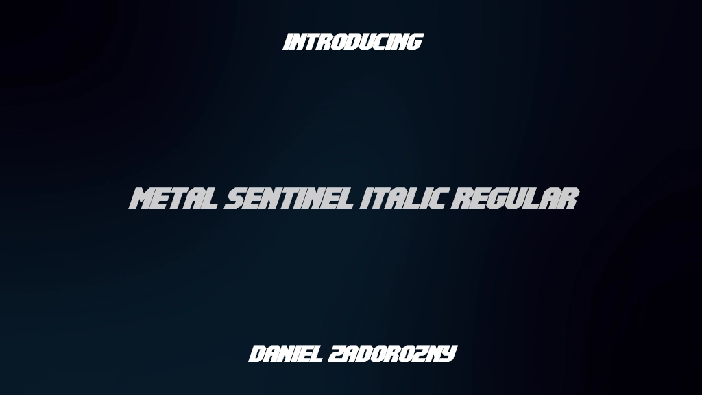 Metal Sentinel Italic Regular Imagens de amostra de fonte  1