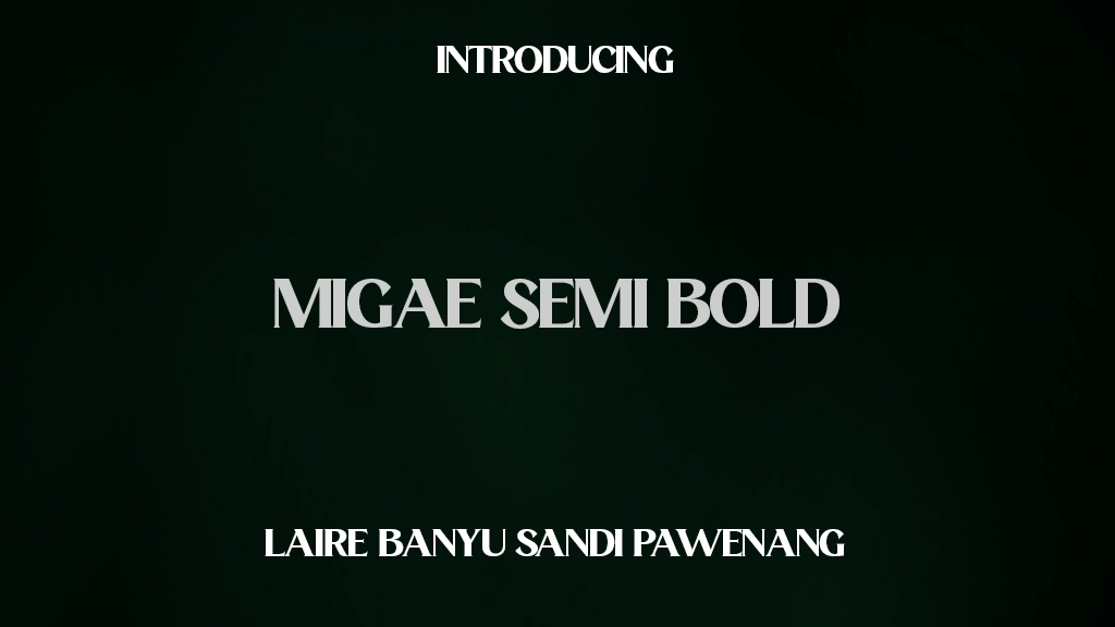 Migae Semi Bold フォントサンプル画像  1