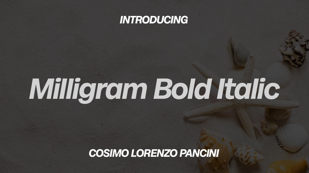 Milligram Trial Bold Italic Imágenes de muestra de fuentes  1