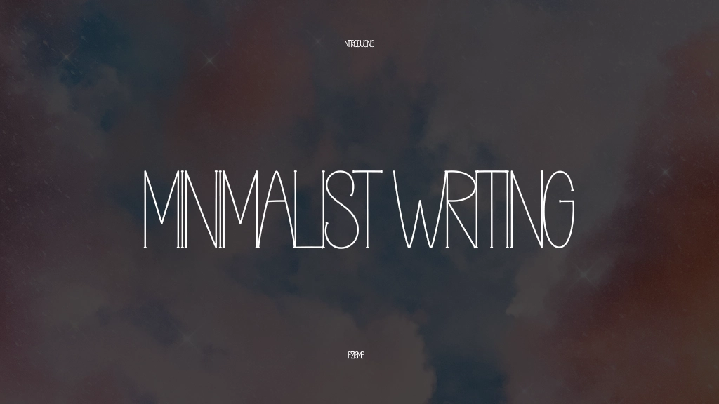 MINIMALIST WRITING 글꼴 샘플 이미지  1