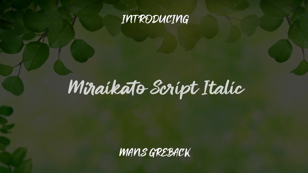 Miraikato Script Italic Font Sample Images  1